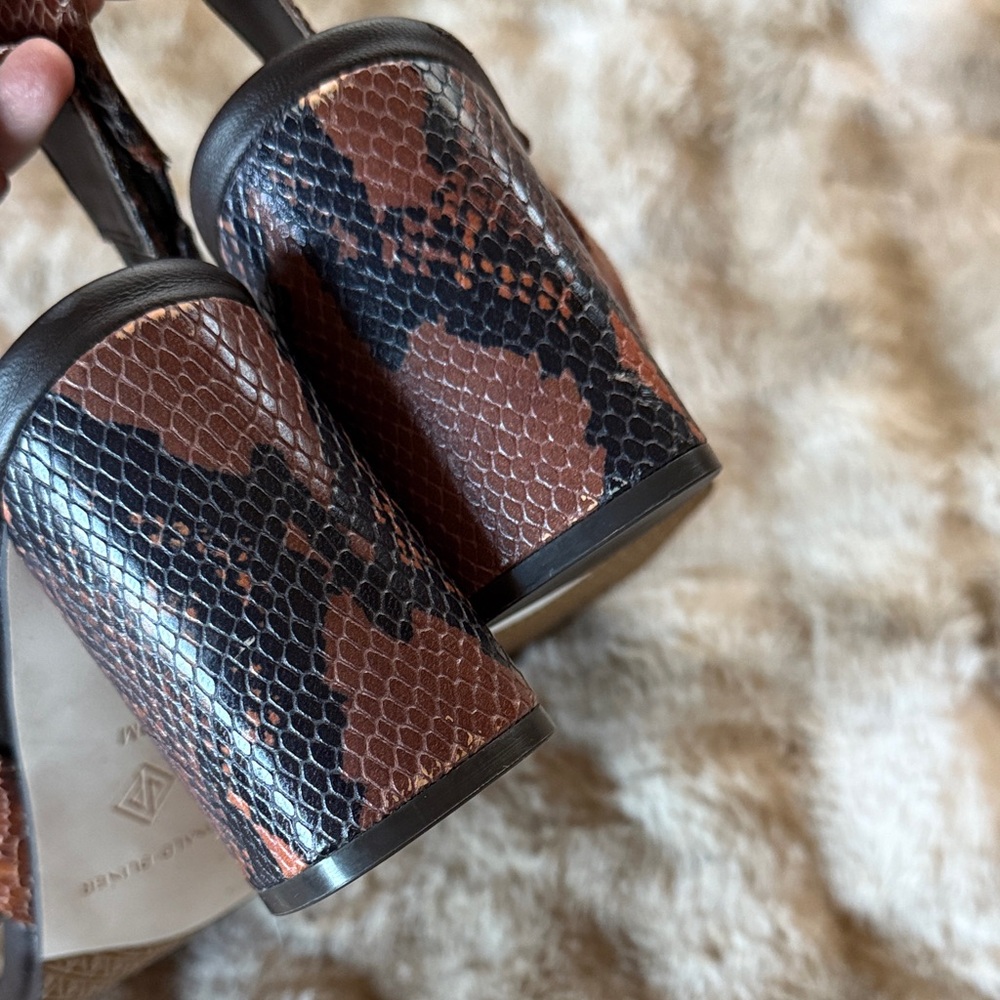 Donald J. Pliner Brown Snake-Print Leather Sandals - Picture 5 of 7